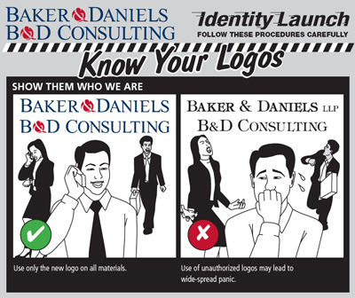 Baker & Daniels poster, identity launch