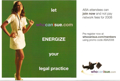 whocanisue, sexy nurses, law firm marketing